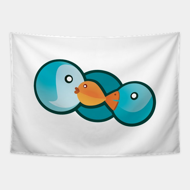 Birds' Fish Link Tapestry by edorin