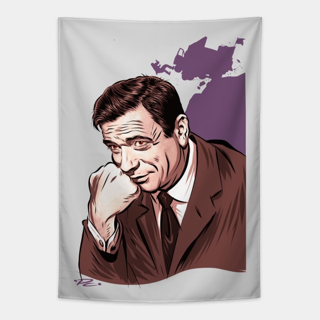 Yves Montand - An illustration by Paul Cemmick Tapestry by PLAYDIGITAL2020