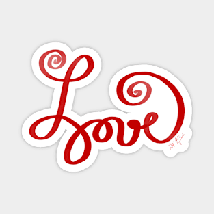 Love - word art, calligraphy, statement, typography Magnet