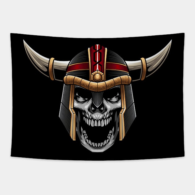 Viking Skull 2.1 Tapestry by Harrisaputra