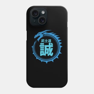 Doc Labs - Dragon / Bushido - Honesty (誠) (Blue) Phone Case