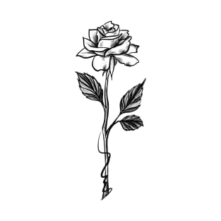 Rose Lineart Sketch T-Shirt