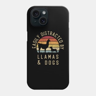 Easily distracted by Llamas and dogs I like heart Llama dog Phone Case