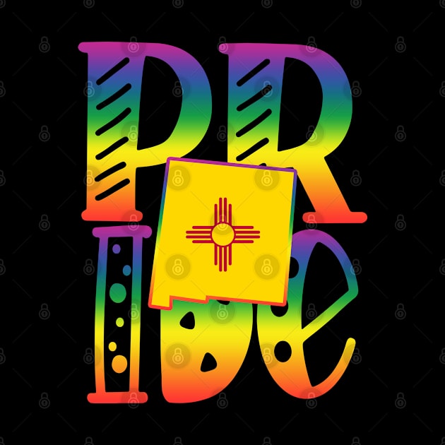 New Mexico Gay Pride in Art Block Letters by tropicalteesshop