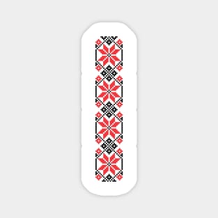 Red - Black Traditional Romanian Pattern 2 Magnet