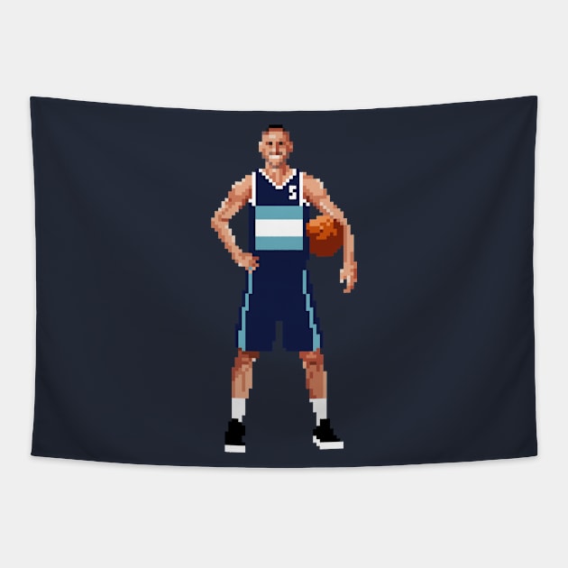 Manu Ginobili Pixel Posing Tapestry by qiangdade