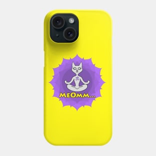 Meditating Cat, mandala and Meomm Sign for yoga Phone Case