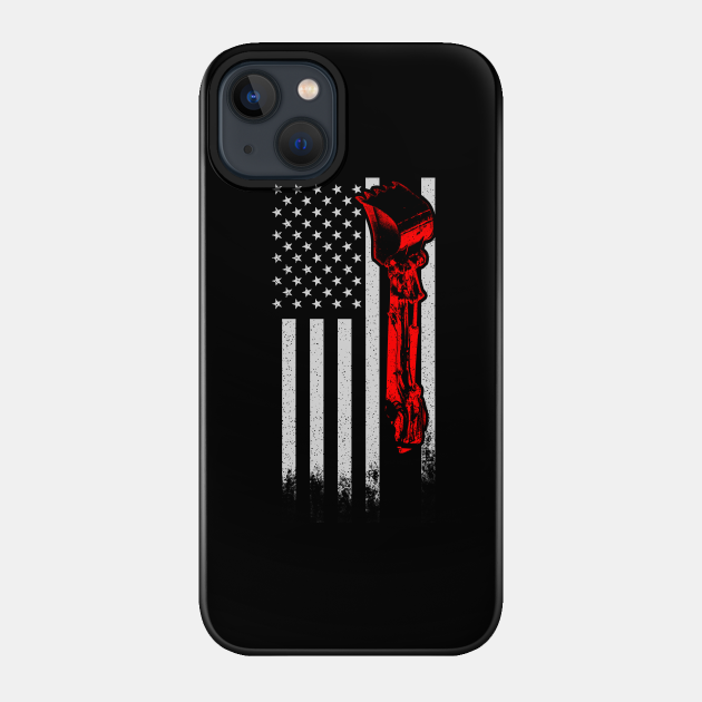 Heavy Equipment Operator Shirt | American Flag Gift - American Flag Gift - Phone Case