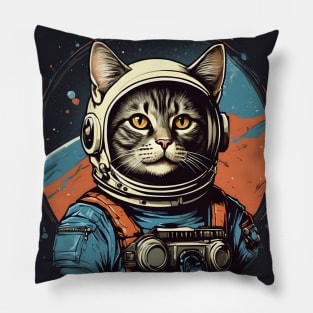 Funny Cat Astronaut Pillow