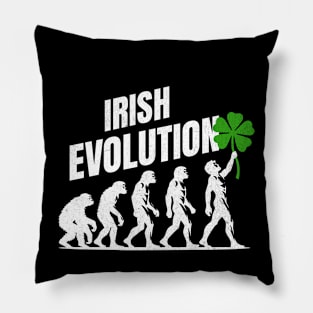 Irish Evolution Shamrock Funny Pillow