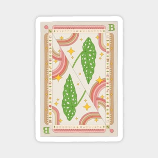 Begonia Maculata Polka Dot Plant Illustration with Playing Card Design for Plant Mom Plant Daddy Magnet