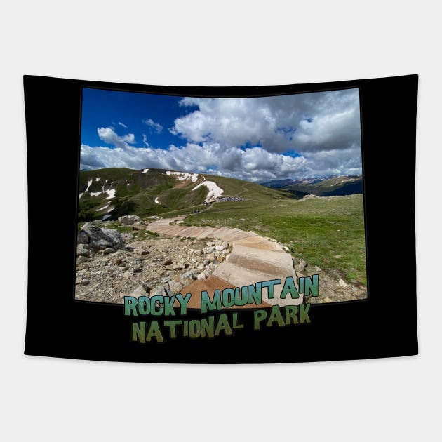 Colorado State Outline (Rocky Mountain National Park) Tapestry by gorff