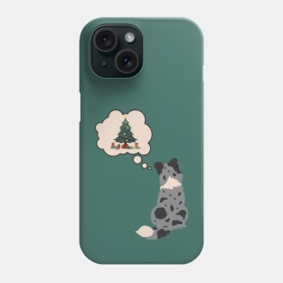 Blue Merle Shetland Sheepdog Christmas Tree and Gifts Phone Case