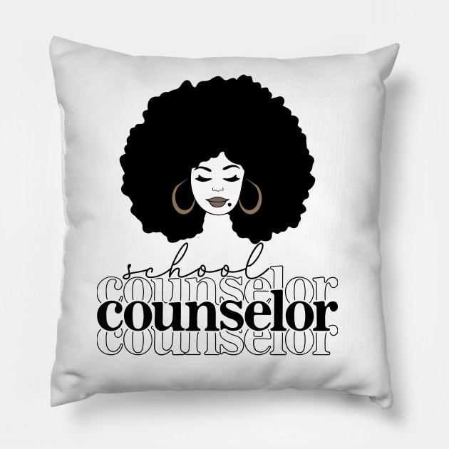 Black School Counselor- National School Counseling Week Pillow by Chey Creates Clothes