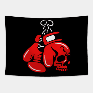 Boxing skull Tapestry