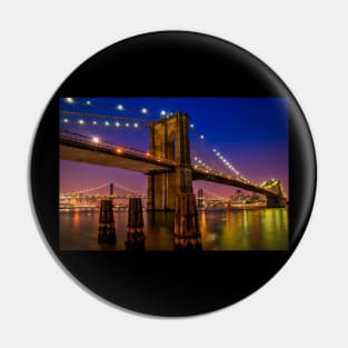 Brooklyn Bridge at night Pin