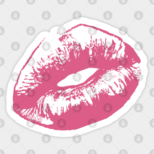 Kiss Lips - Kissing Lips - Sticker | TeePublic