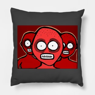 Three Chilling Grins Hot Red Pillow