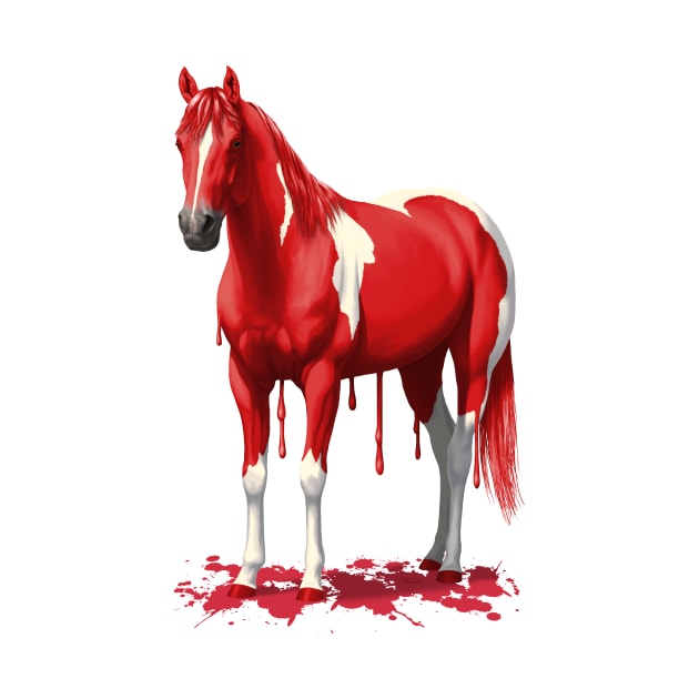 Funny Red Pinto Dripping Wet Paint Horse by csforest