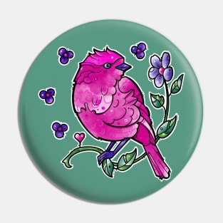 fuchsia pink bird Pin