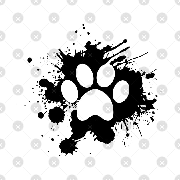 Paw Mark In a paint - Dog Lover Cat Lover by KC Happy Shop