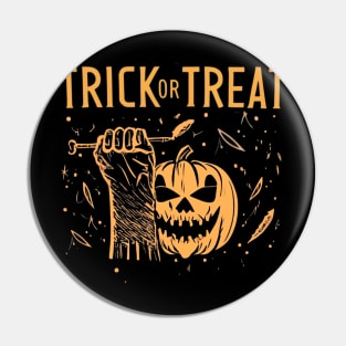 Trick or Treat Halloween Scary Pumpkin Pin