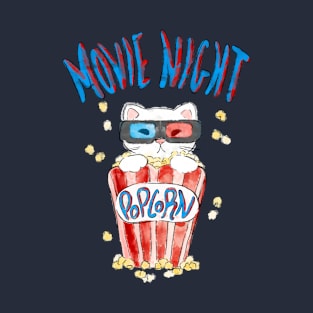 Movie Night Cat T-Shirt