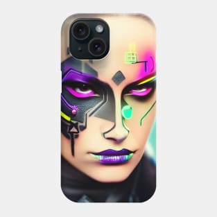 Enhanced Cyberpunk Woman Phone Case