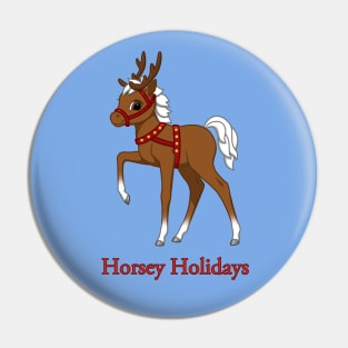 Cute Horse Foal Christmas Reindeer Costume Pin
