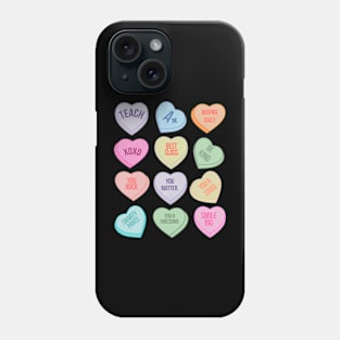 Funny Teacher Valentines Day Teach Heart Candy Phone Case