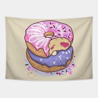 Donut lover dream pink and blueberry doughnut Tapestry