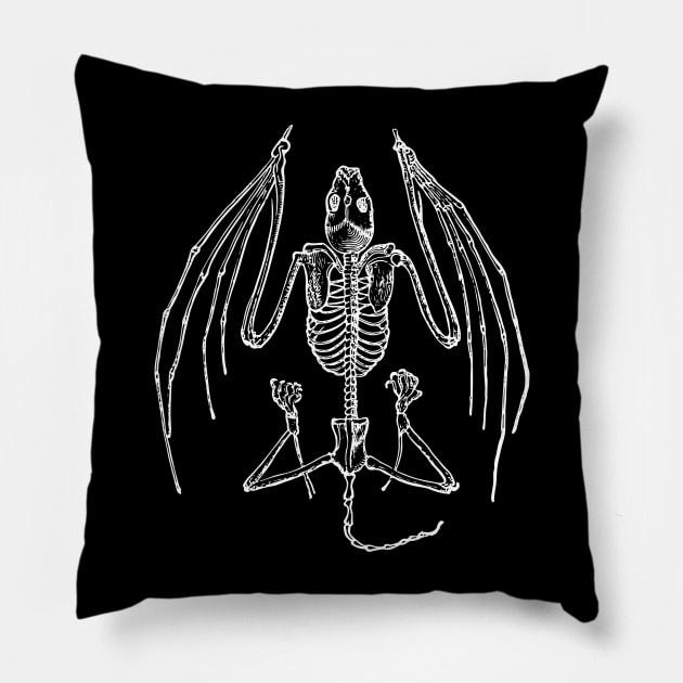 Bat Skeleton Pillow by tommartinart