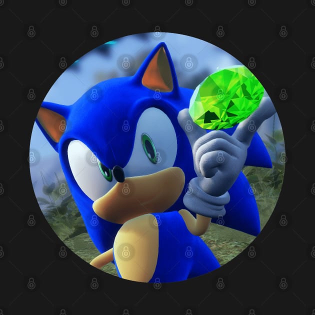 Sonic the Hedgehog with Chaos Emerald by Sonic Mobian