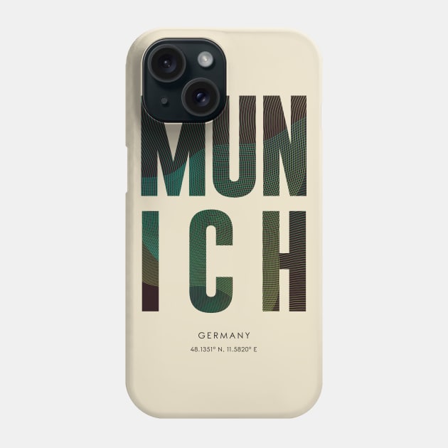 Munich City typography Phone Case by StudioGrafiikka