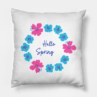 Tropical flower wreath Pillow