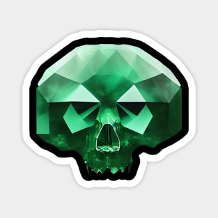 Green Emerald Skull Magnet