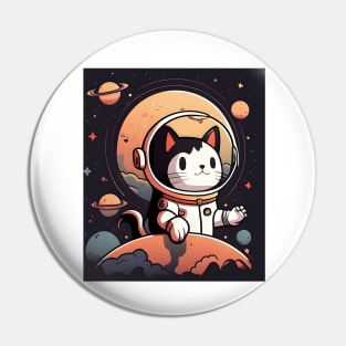 Catronaut Cute Cat Astronaut Deep In Space Cosmic Cat Science - Funny Cats Pin