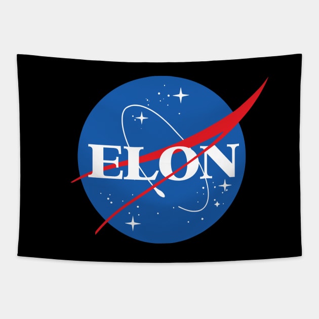 Elon Musk Space Logo Tapestry by Nerd_art