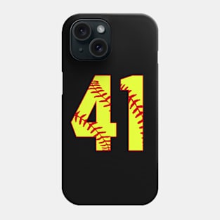 Fastpitch Softball Number 41 #41 Softball Shirt Jersey Uniform Favorite Player Biggest Fan Phone Case