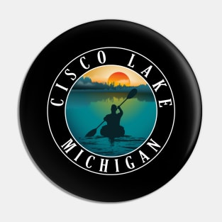 Cisco Lake Kayaking Michigan Sunset Pin