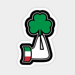 St Patrick's Day Irish Italian Pinched Fingers Shamrock Magnet