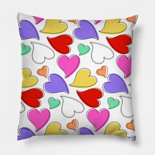 Floating Conversational-Inspired Hearts Pattern Pillow