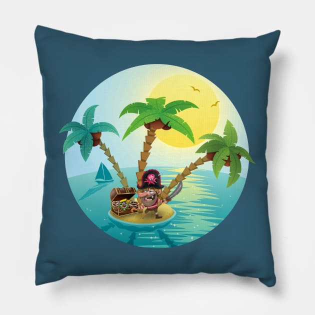 A pirate's life Pillow by Paciana Peroni