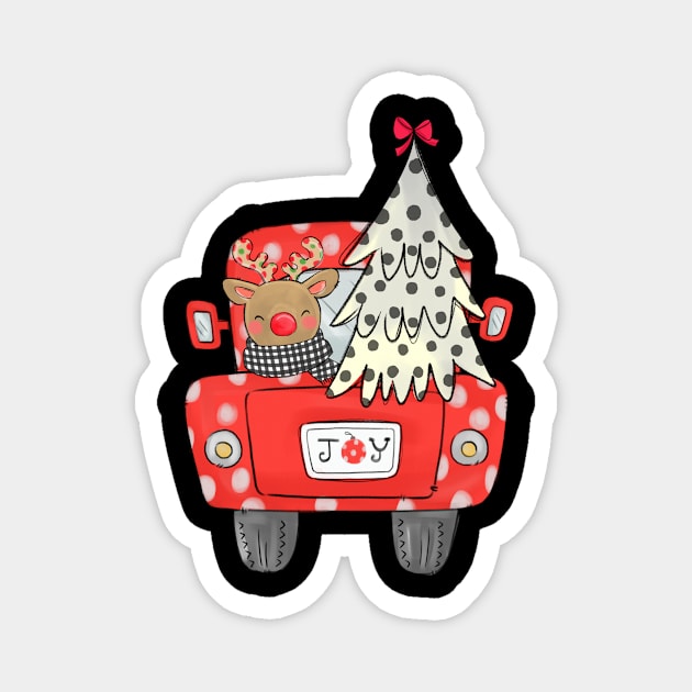 christmas tree and reindeer Magnet by hatem