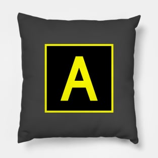 A - Alpha - FAA taxiway sign, phonetic alphabet Pillow