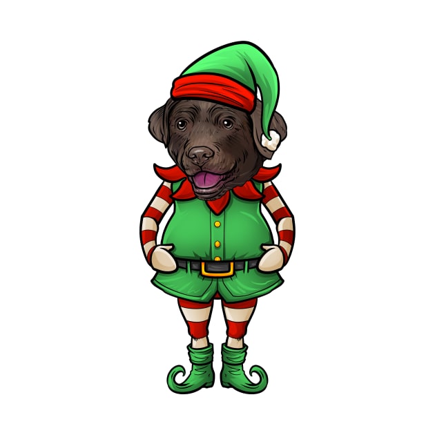 Chocolate Labrador Retriever Christmas Elf by whyitsme