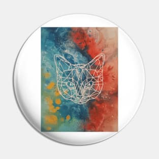 Geometric cat and colors Pin