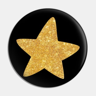 Gold star sticker sparkling gold star Pin