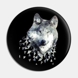 Geometric Arctic Snow Fox Pin