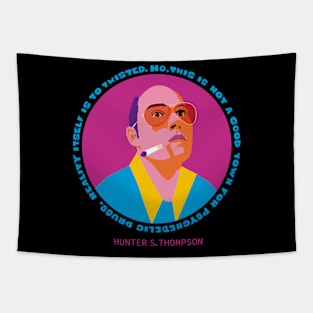 Raoul Duke Portrait - Trippy Quote Edition - Fear and loathing in Las Vegas Tapestry